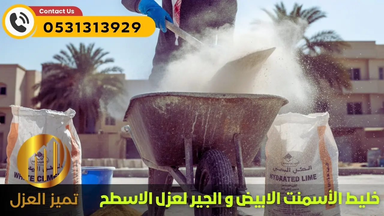 عزل الاسطح بالاسمنت الأبيض مع الجير