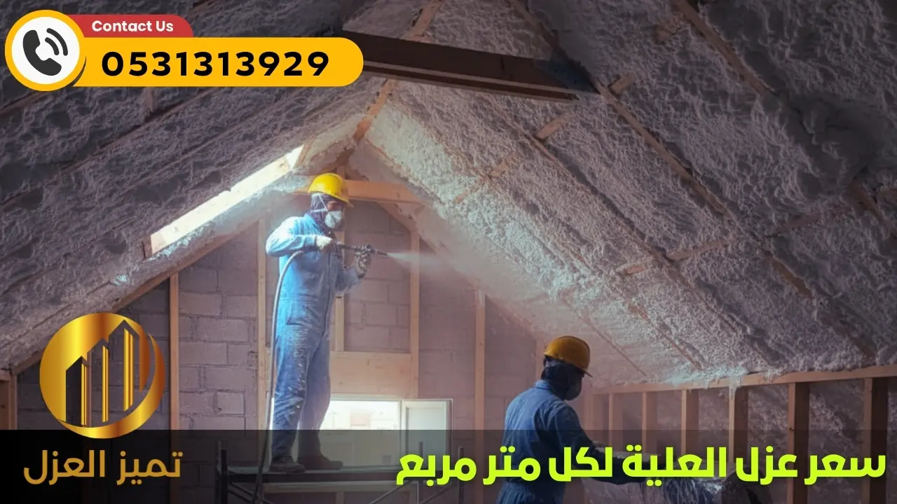 صورة توضح عزل العلية لكل متر مربع
